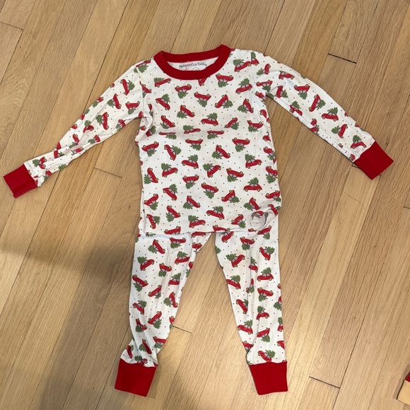 Magnolia Red and Green Kids Pajama Set - Picture 1 of 2